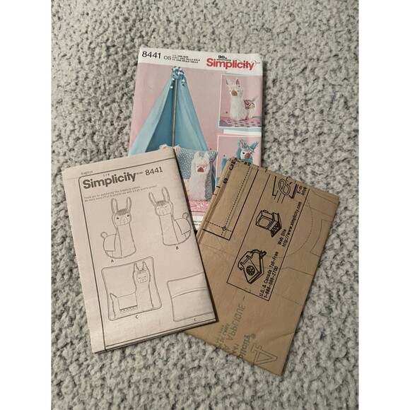 Simplicity 8441 Sewing Pattern Crafts Gingercake Llama Stuffed Animal Pillow - Picture 4 of 4